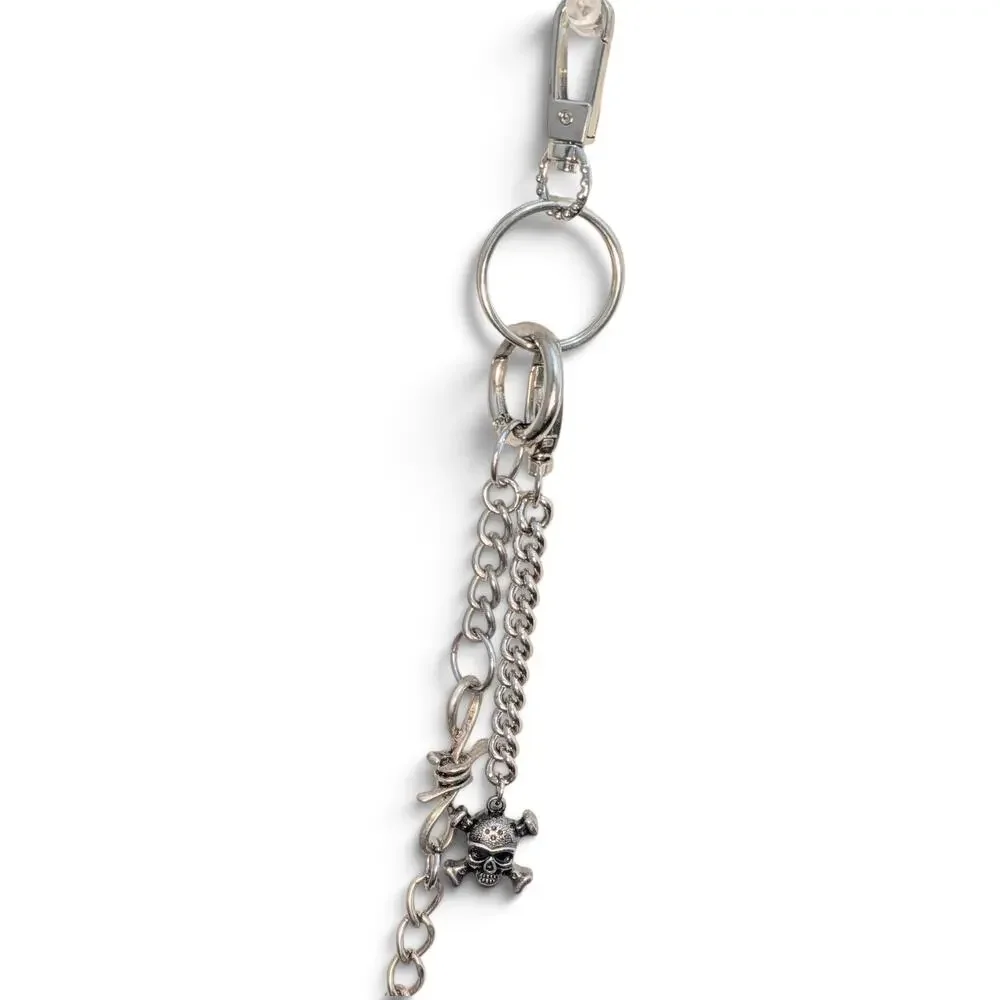 HARLEY DAVIDSON Barbed Wire Link Wallet Pants Chain with Willie G Skull Charm